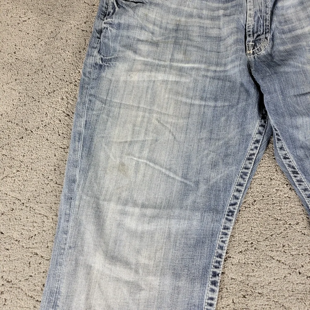Big Star Jeans Mens 38L Long Blue Voyager Straight Relaxed Loose Faded Whisker